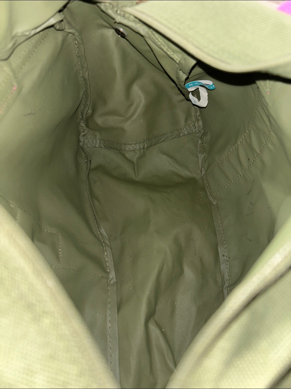 Ralph Lauren Olive Green Canvas Duffel with Pink & Teal Straps - Picture 10 of 10
